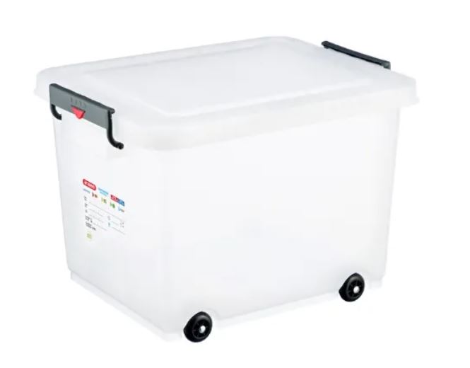 CAIXA PLÁSTICA C/ RODAS 60 L  53X40X38 CM