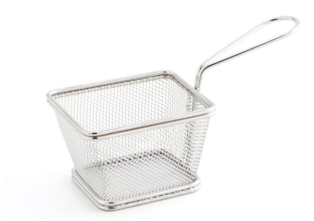 CESTO INOX MINI RECT 10X9 CM C/CABO 