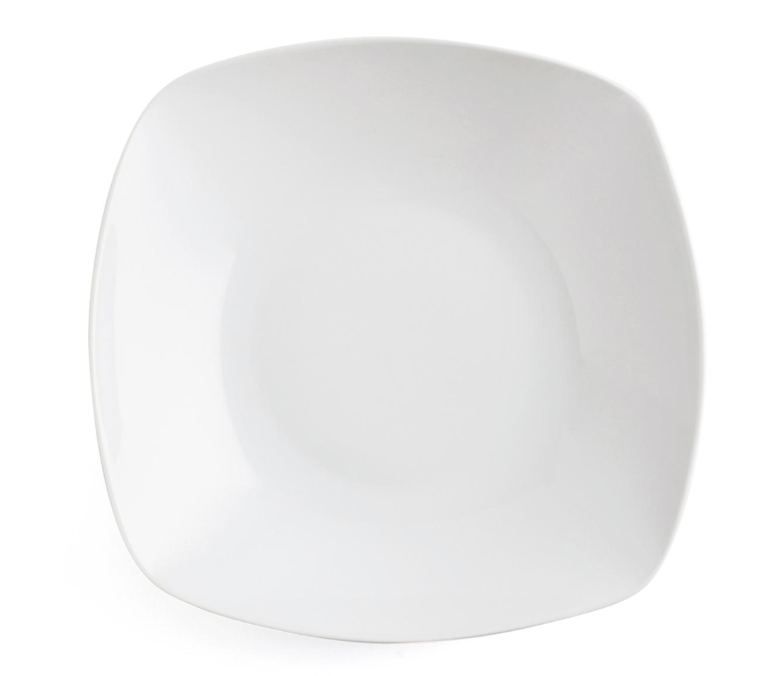 PRATO SOPA QUADRADO PORCELANA BRANCA 20.5 CM