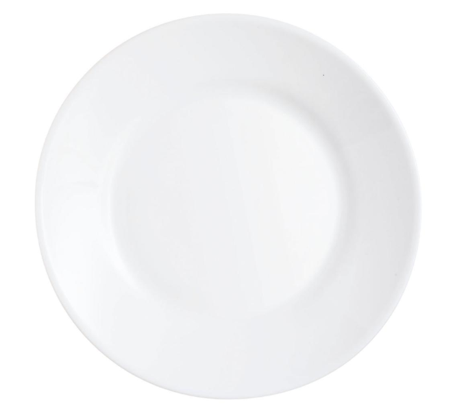 PRATO VIDRO BRANCO S/MESA 19.5 CM