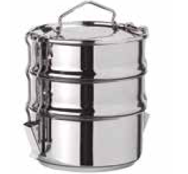 MARMITA INOX TRIPLA S/ FUNDO TERMICO 16 CM