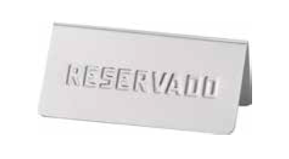 MARCADOR INOX RESERVADO 12X6 CM