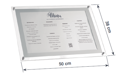 PORTA MENU ACRILICO A3 50X38 CM