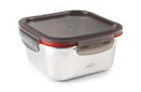 CAIXA INOX C/TAMPA QUADRADA 14X14 CM