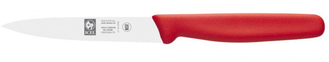 FACA INOX COZINHA 10 CM CABO VERMELHO