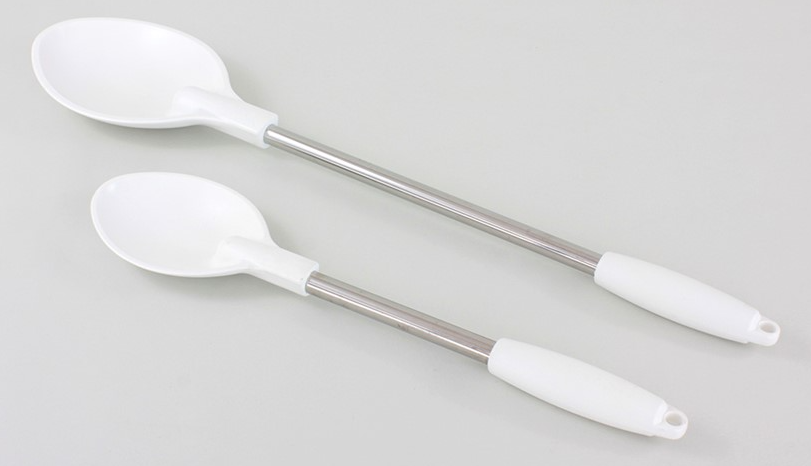 COLHER PLÁSTICA C/ CABO INOX 80 CM