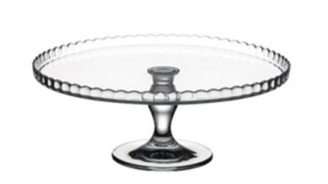 PRATO VIDRO BOLO C/ PÉ 32 CM