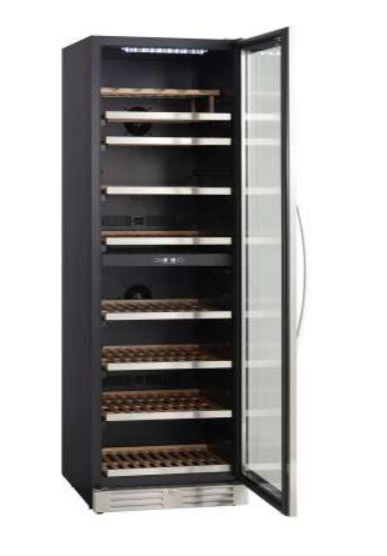 CAVE VINHOS 77+77 GARRAFAS 2 TEMPERATURAS 595X677X1762 MM
