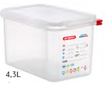 CAIXA PLÁSTICA C/ TAMPA GN 1/4-150 4,3 L