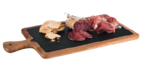 TABUA MADEIRA C/ ARDOSIA E PEGA 33X20 CM