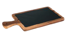TABUA MADEIRA C/ ARDOSIA E PEGA 26X18 CM