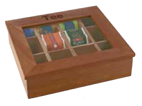 CAIXA CHA MADEIRA 31X28X9 CM
