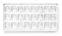 MOLDE POLICARBONATO CONICO QUADRADO P/ BOMBONS 27X14X2,5 CM