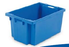 CAIXA PLASTICA BRANCA EMPILHAVEL FECHADA 60X40X30 CM 50 L