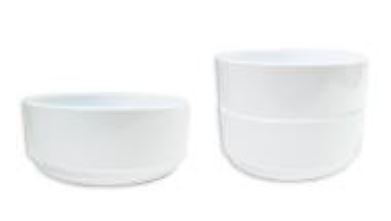 TIGELA POLICARBONATO BRANCO EMPILHAVEL 350 ML