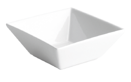 TAÇA QUADRADA PORCELANA BRANCA 16 CM