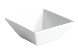 TAÇA QUADRADA PORCELANA BRANCA 6,5X6,5 CM