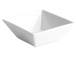 TAÇA PORCELANA BRANCA QUADRADA 13X13X4,5 CM