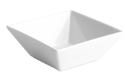 TAÇA PORCELANA BRANCA QUADRADA 10X10 CM