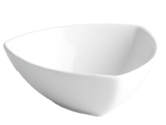 TAÇA TRIANGULAR PORCELANA BRANCA 9 CM / 13 CL