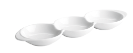 BANDEJA PORCELANA BRANCA C/ 3 DIV. 29X9X2.5 CM