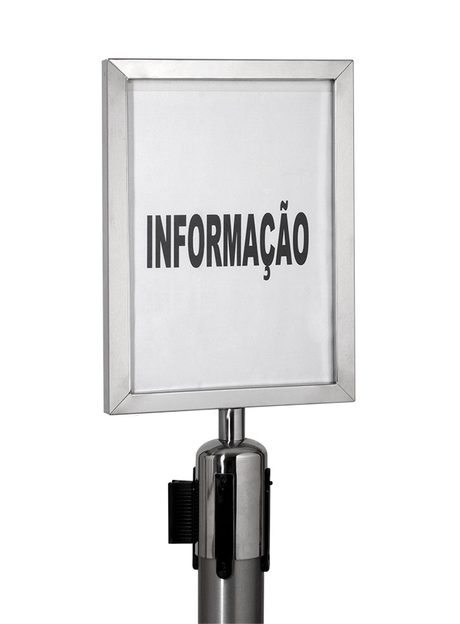 PLACA ACRILICA VERTICAL PARA INFORMAÇÃO