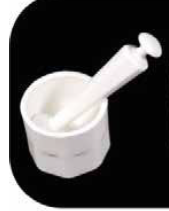CONJUNTO PEQUENO ALMOFARIZ + PILÃO POLIPROPILENO BRANCO