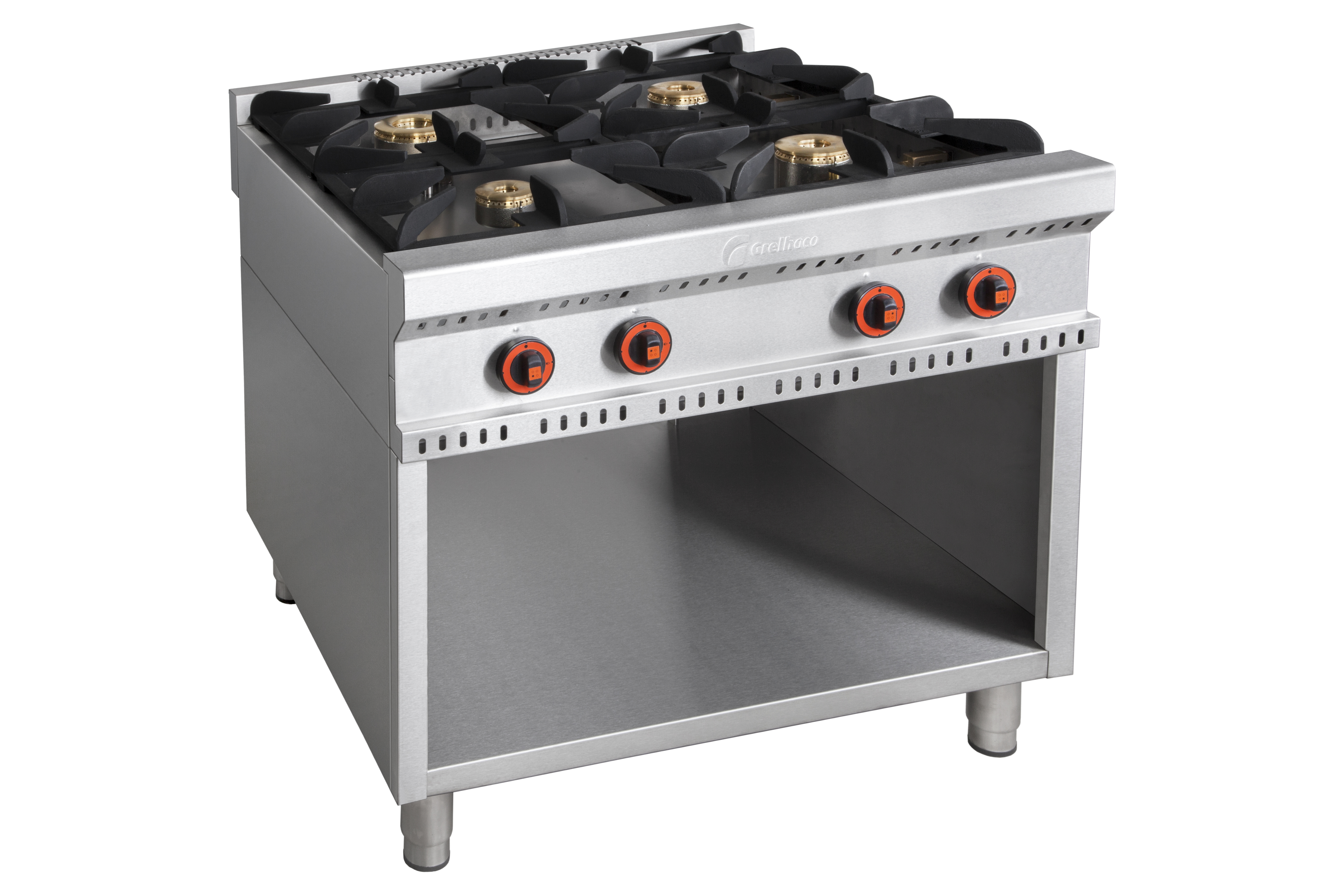 FOGÃO GÁS 4 QUEIMADORES SEM FORNO 900X900X850 MM