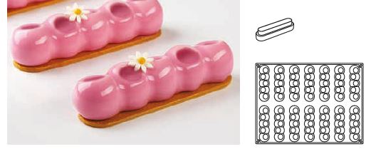 MOLDE SILICONE C/ 14 CAV. OVAL ONDULADO 13X3,2 CM40X30 CM